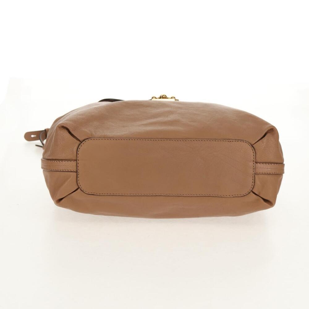 Chloe Elsie Hand Bag Leather 2way Beige Gold Auth BA8869 - Picture 5 of 16